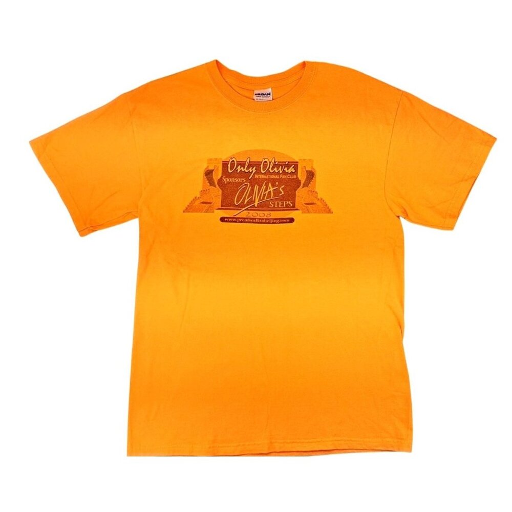 Only Olivia Newton-John Fan Club Steps Great Walk Beijing Orange T-Shirt Medium